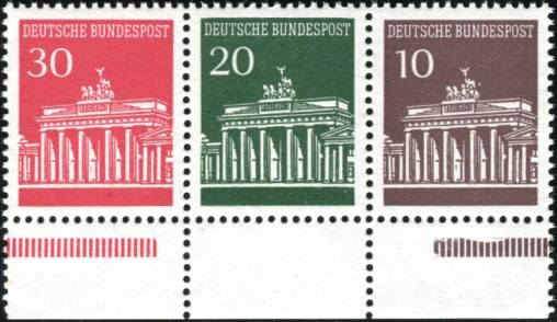Bund ZDR W26.1 ** Unterrand, Abstand Markendruck zur Strl 4mm