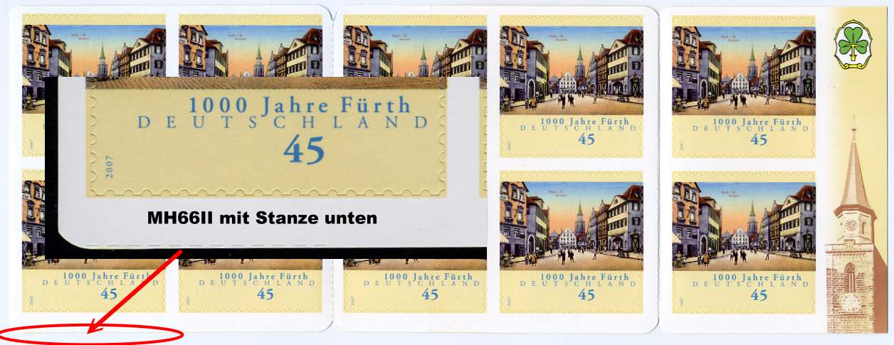MH 066II ** mit Stanze unten