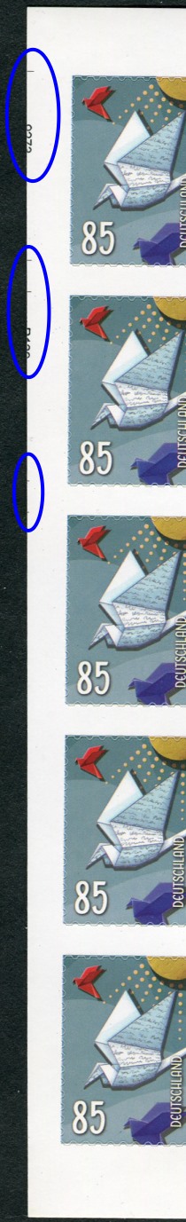 FB 114aI a ** mit DMC Code + RZ links + Markierungsstriche,  Druck Bagel