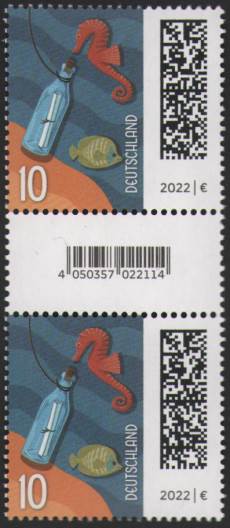 0,10€, Mi.Nr.3723 II ** ,SZ2 mit 2 stelliger Nr. gerade, EAN Code