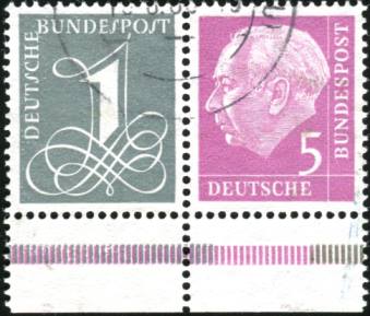 Bund ZDR W17 YII gestempelt, Unterrand
