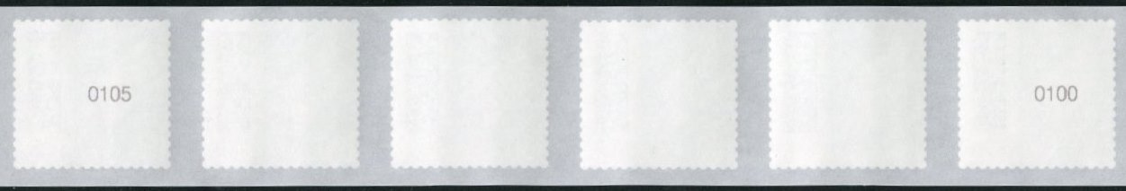 0,33€, Mi.Nr.3741 **, 6er Streifen mit 3-3stelliger Nr., 5000er Rolle