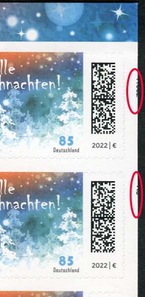 FB 122 ** mit RZ rechts,  Druck Bagel