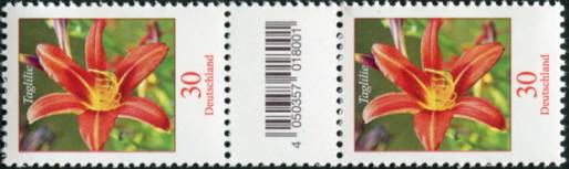 0,30€, Mi.Nr.3509 **  100er Rolle SZ2 mit EAN Code B, 2 stellige ungerade Nr. Typ 2