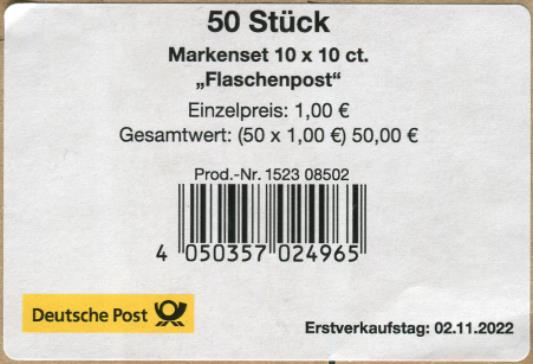FB 138 II Label mit DMC Code, Prod. Nr. 1523 08502  Druck  Bagel