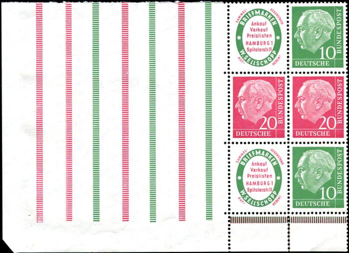 Bund ZDR ER S 32 ** Eckrand mit Versandstellenfaltung