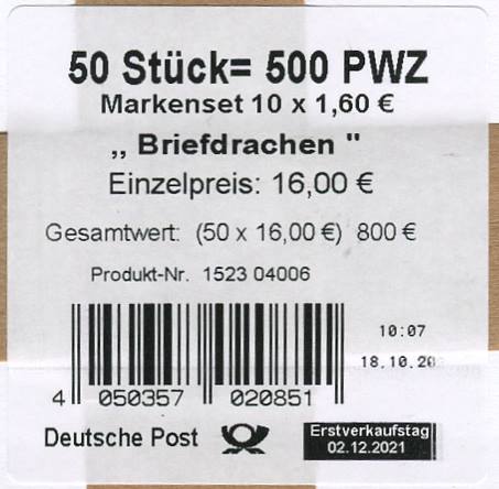 FB 116aI Verpackungslabel Typ 1a Datum große Schrift, Druck Giesecke & Devrient