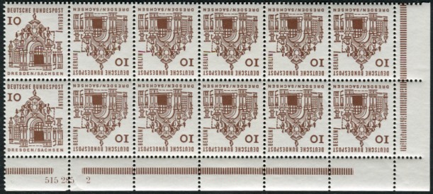 H-Blatt 12b, RLV IV **, Eck-Rand unten rechts ndgz 6 ZL, mit HAN 515 285 2