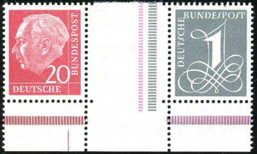 Bund ZDR WZ16 aIV YII ** Unterrand links,  Strich unter 20