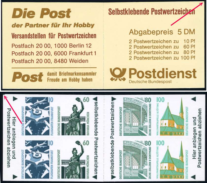 MH 27I ** Stanze 44,5mm, Markierungsstriche Ms links o + u, Ds rechts o