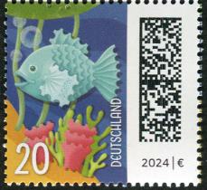 0,20€, Mi.Nr.3861 ** 200er Rolle, 5er Streifen mit 2stelliger Nr. gerade, 2x EAN Code, Druck Bundesdruckerei