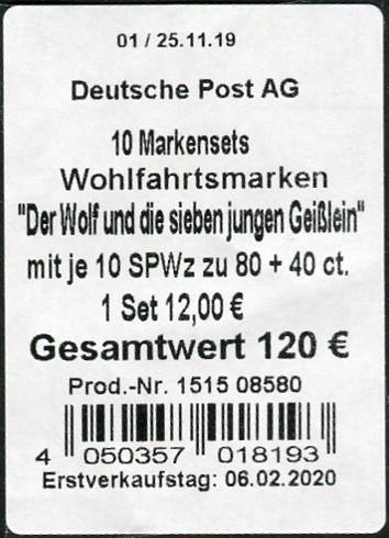 MH 118 Verpackungslabel Post