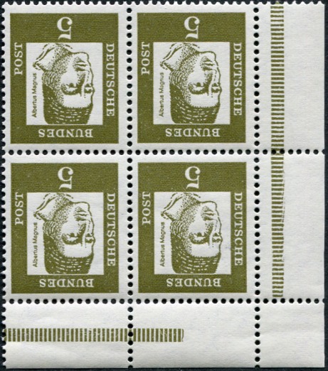 Bund ZDR ER 9.8.1 ** unten rechts 4er Block, aus MHB 515 135 2, Strl siehe RLV IVa, 1 Strich unter Markenbild