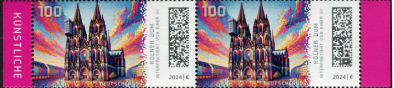 10er Bogen Mi.-Nr. 3832 nassklebend, Paar Mitte