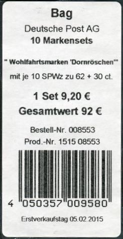 MH 098 Verpackungslabel BAG