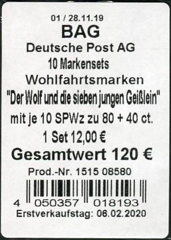 MH 118 Verpackungslabel BAG