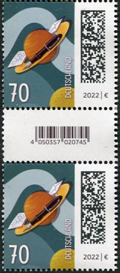 0,70€, Mi.Nr.3670 I **, SZ2 mit 1 stelliger Nr. ungerade, EAN Code