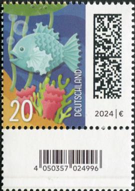 0,20€, Mi.Nr.3861 ** ,SZ1 mit 1 stelliger Nr. ungerade, EAN Code