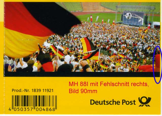 MH 88 I ** mit Verschnitt vom Bogenrand
