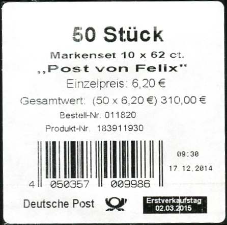 FB046 Verpackungslabel ohne DHL Code