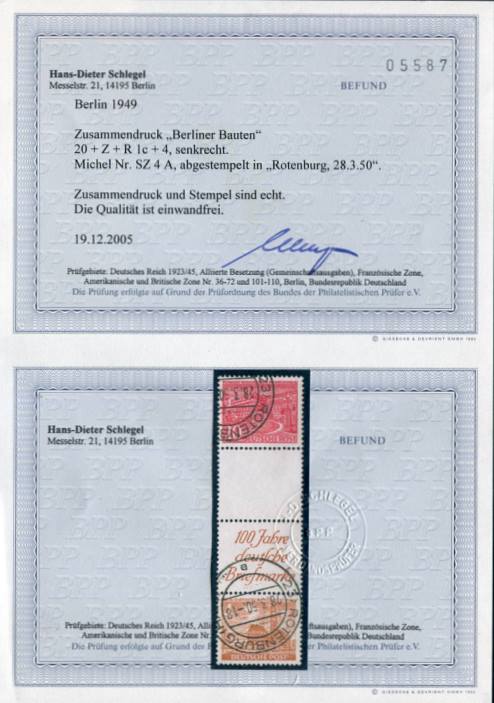 Berlin ZDR SZ4A gest. mit Befund Schlegel