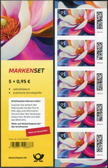 FB 158 ** rechts mit DMC Code, Produkt Nr. 1523 02039,  Druck Bundesdruckerei