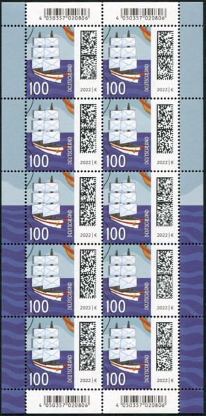 100Cent Welt der Briefe 10er Bogen, Druck Bagel Security-Print GmbH ( BSP ) 