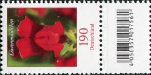 1,90€, Mi.Nr.3474 **  100er Rolle SZ1 mit 1 stelliger Nr. ungerade, EAN Code A