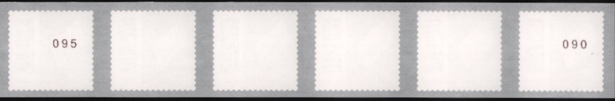 1,60€, Mi.Nr.3654IV ** 100,500er Rolle 6er Streifen 2-2 stellige Nr. , Typ E/IIb-w