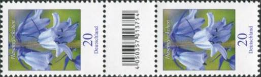 0,20€, Mi.Nr.3315 **  200er Rolle SZ2 mit 2 stelliger Nr. gerade, EAN Code A