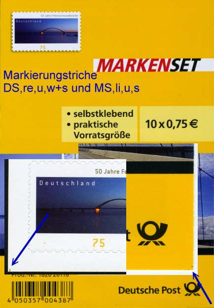 FB029 ** Markierungstriche DS,re,u,w+s und MS,li,u,s