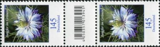 1,45€, Mi.Nr.3351 **  200er Rolle SZ2 mit 1 stelliger Nr. ungerade, EAN Code A