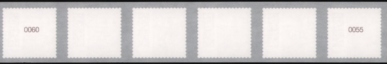0,33€, Mi.Nr.3741 **, 6er Streifen mit 2-2stelliger Nr., 5000er Rolle