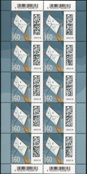 160Cent Welt der Briefe 10er Bogen,  Druck Royal Johan Enschedé ( RJE )