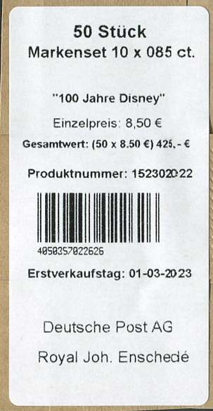 FB 125 Verpackungslabel -Enschedé