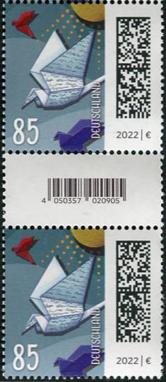 0,85€, Mi.Nr.3645 I **  SZ2 mit 2 stelliger Nr. gerade, EAN Code