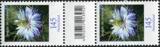 1,45€, Mi.Nr.3351 **  500er Rolle SZ2 mit 2 stelliger Nr. gerade, EAN Code A