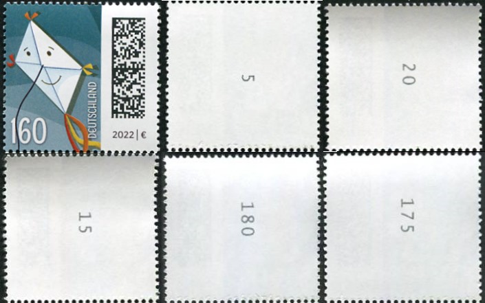 1,60€, Mi.Nr.3647 I **, Einzelmarke mit 1 stelliger Nr.