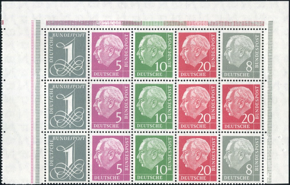 H-Blatt ER 8yII ** RLV III rechts oben 15er Block