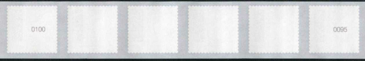 0,33€, Mi.Nr.3741 **, 6er Streifen mit 2-3stelliger Nr., 5000er Rolle