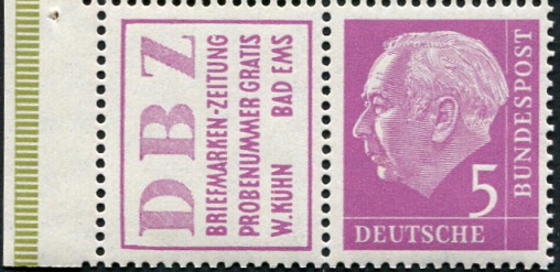 Bund ZDR W6 ** mit Seitenrand