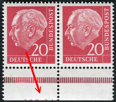 Bund Mi. Nr. 185xYwII Paar mit HAN **