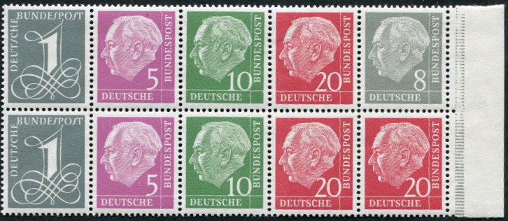H-Blatt 8x ** mit Rand rechts aus MHB