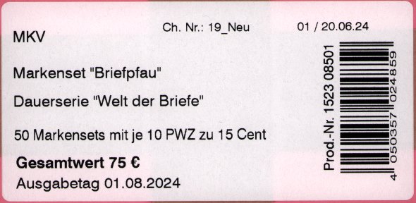 FB 137 Verpackungslabel, MKV