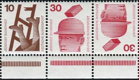 Bund ZDR WK2.1 ** Unterrand, Strl braun + rot mit Abstand