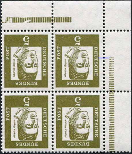Bund ZDR ER 9.6.2 ** oben rechts 4er Block, aus MHB 515 135 2, Strl siehe RLV Vb