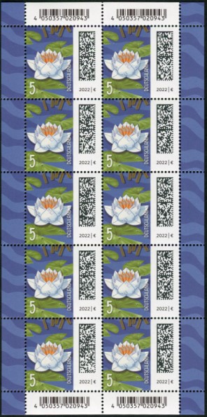 5Cent Welt der Briefe 10er Bogen,  Druck Royal Johan Enschedé ( RJE )
