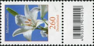 2,60€, Mi.Nr.3207 **  200er Rolle SZ1 mit 1 stelliger Nr. ungerade, EAN Code A