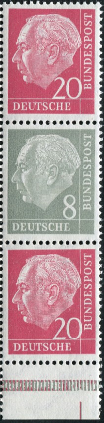 Bund ZDR S52 X ** a Unterrand links mit Strich