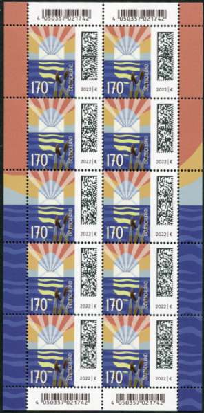 170Cent Welt der Briefe 10er Bogen,  Druck Royal Johan Enschedé ( RJE )